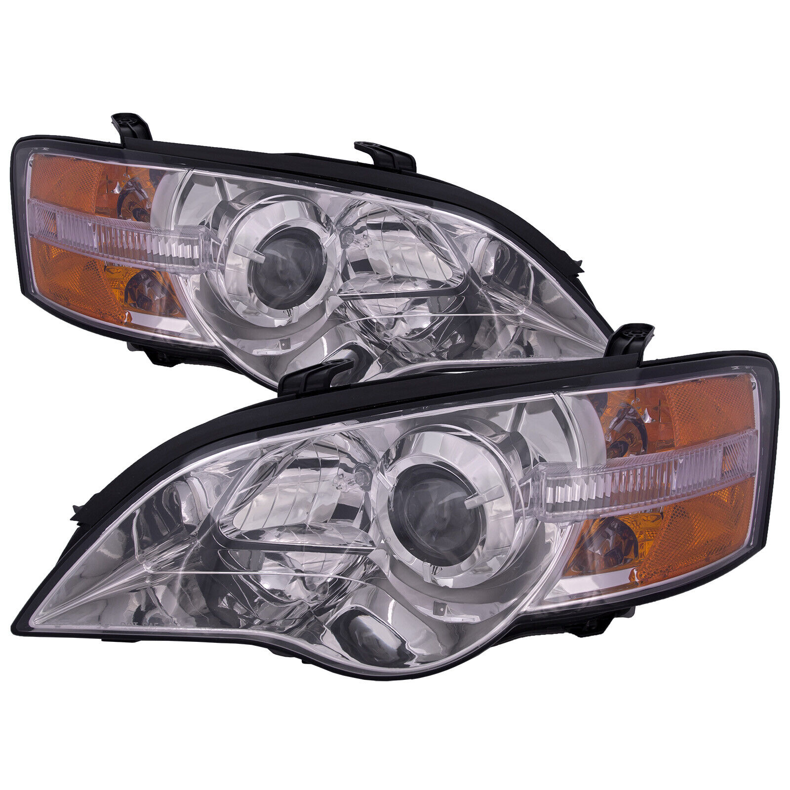 Headlights For 2005-2007 Subaru Legacy And Outback Chrome Performance Lamp Pair