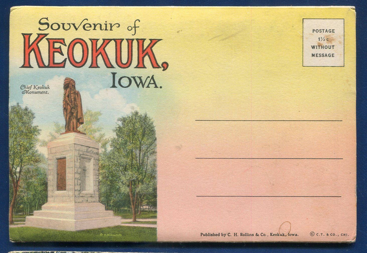 Keokuk Iowa ia souvenir postcard folder #2