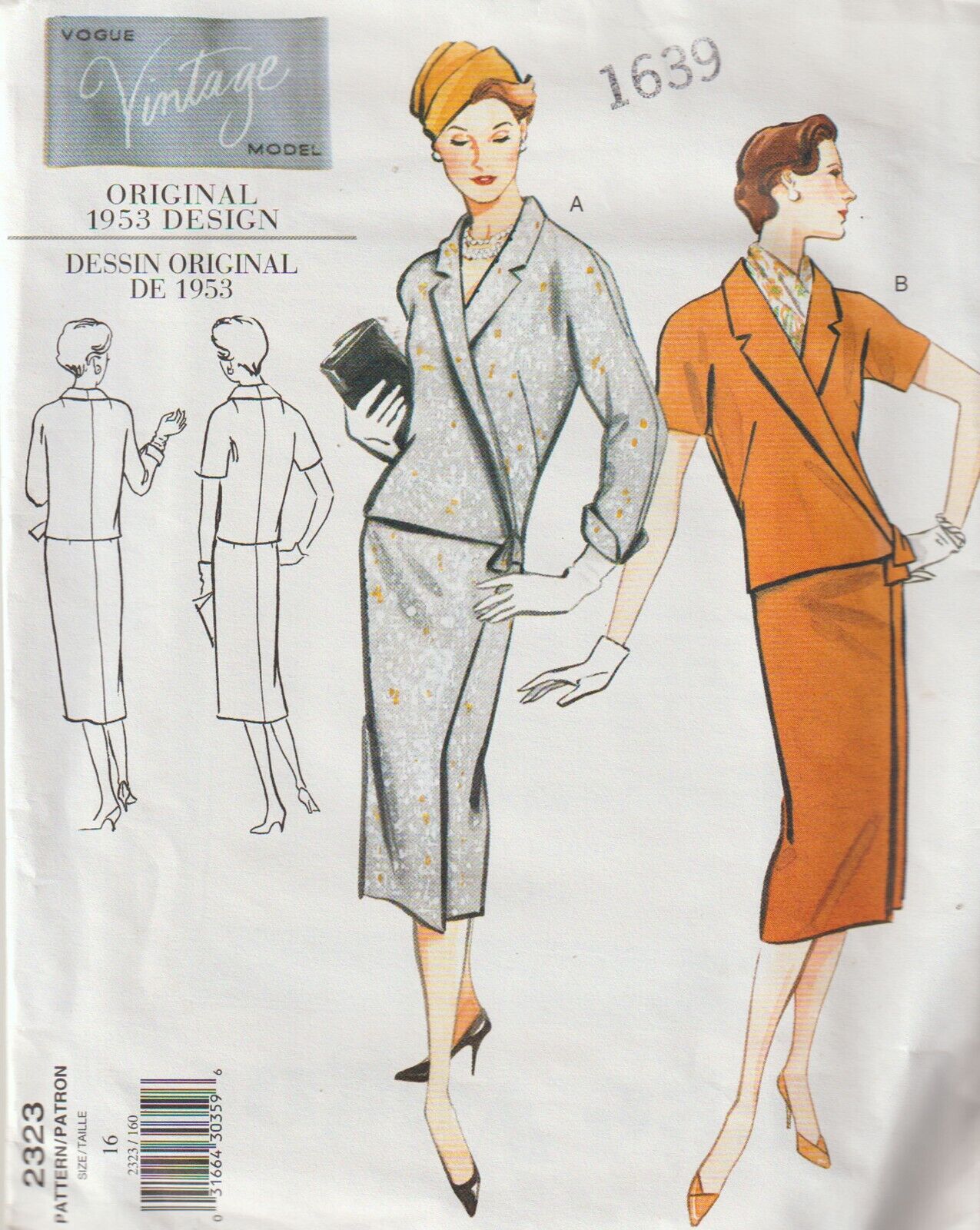 Vogue\'s Vintage Model Pattern c1999 Misses Top & Skirt, Size 16, FF