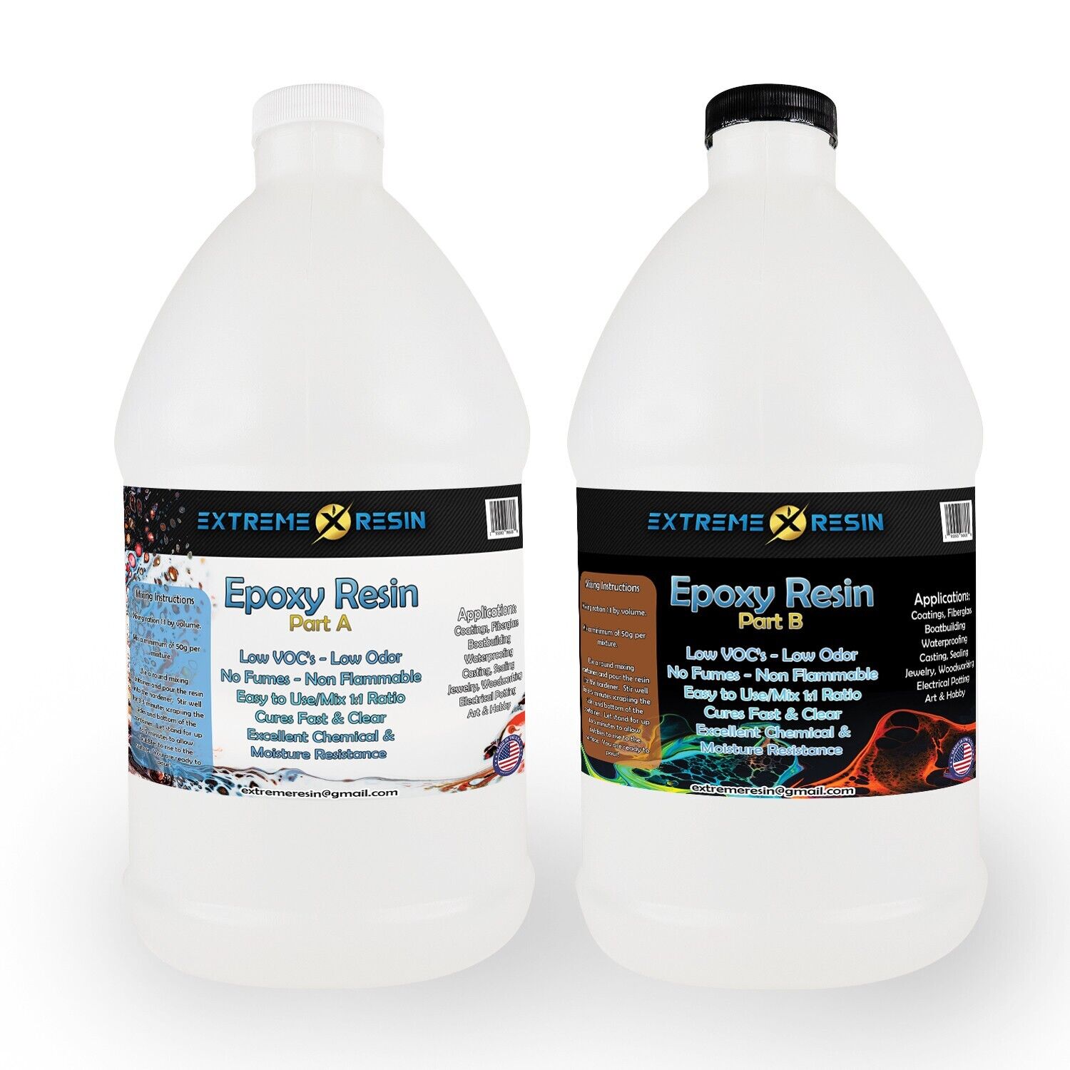 Epoxy resin 1 gallon kit, excellent clarity, clear, easy mixing, free delivery