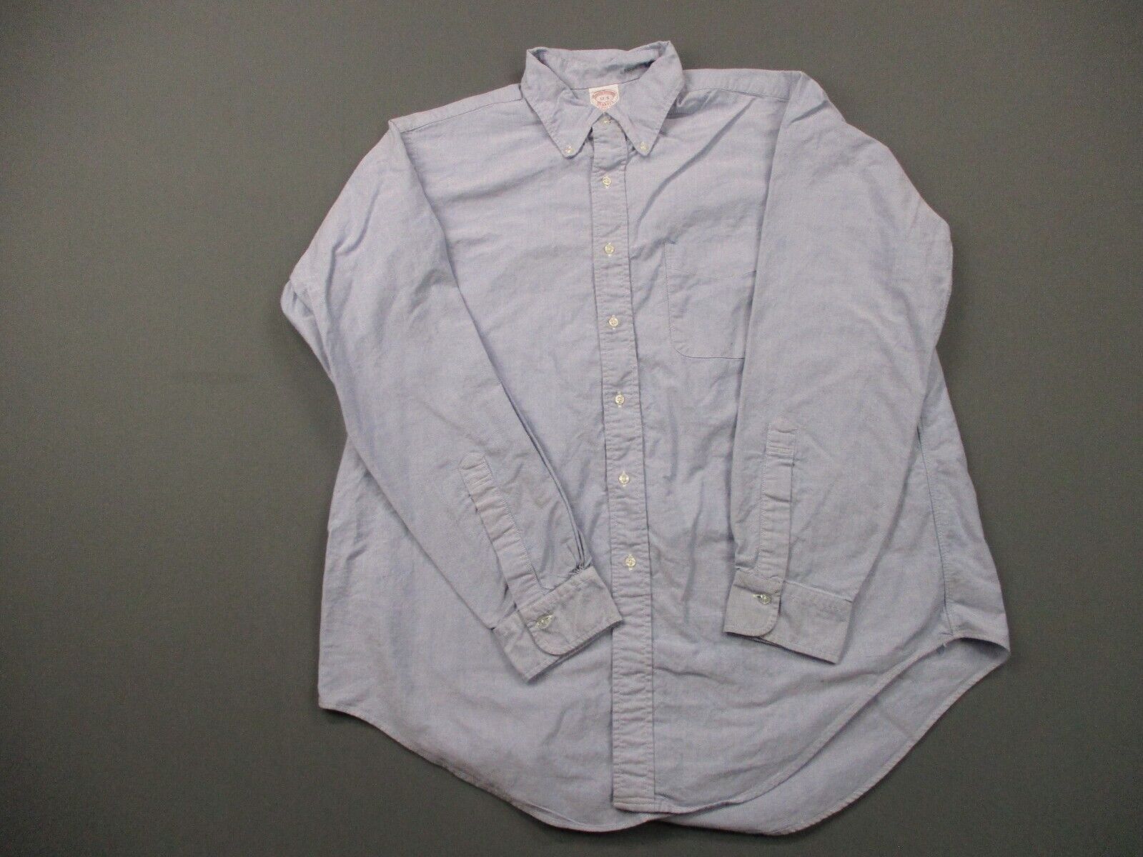 VTG Brooks Brothers Shirt Men Extra Large Blue Supima Cotton Oxford Made USA 90s