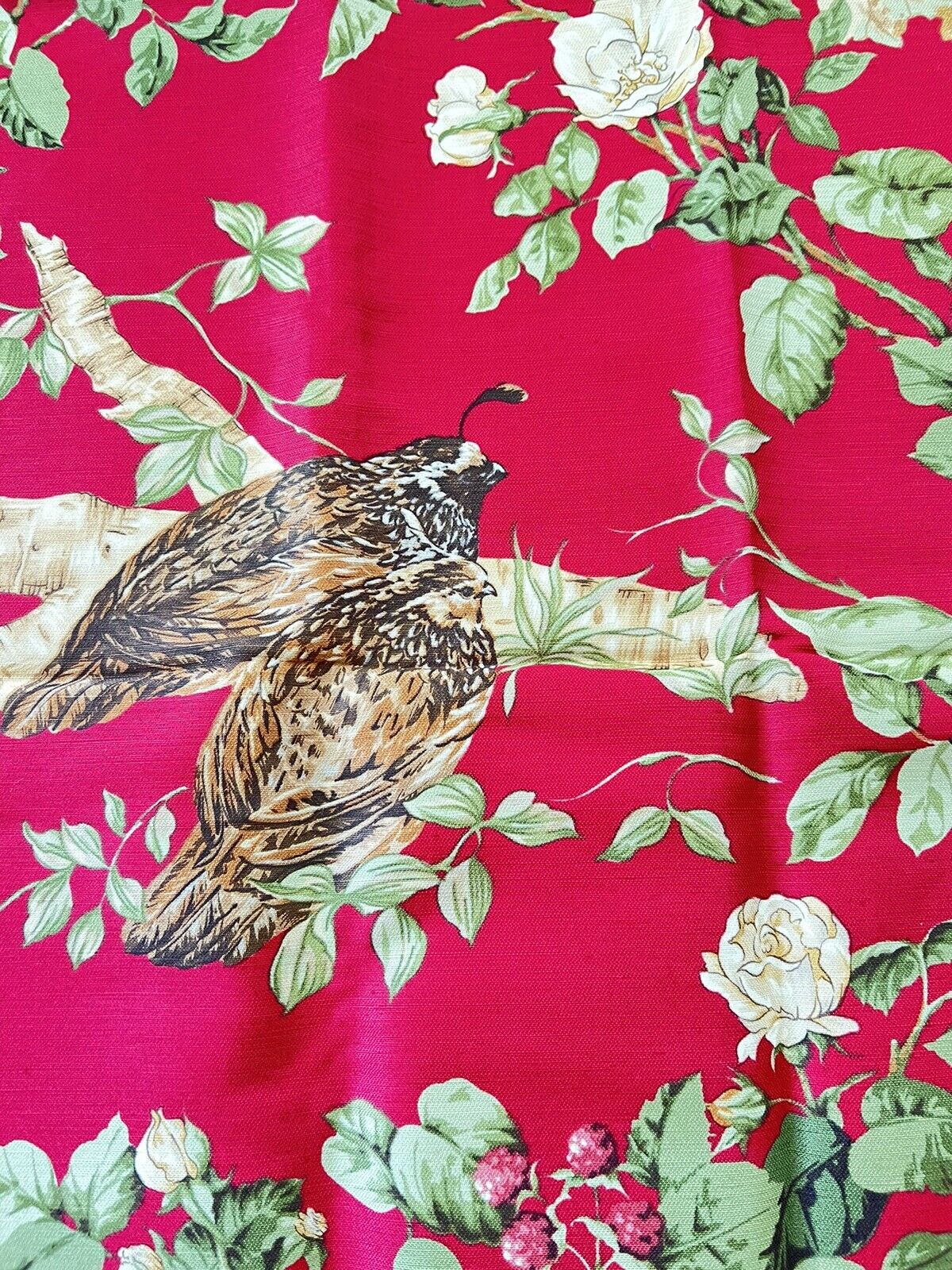 1Scalamandre fabric- UPLAND -Hand Printed Union Clot -V 40” x  25“-Color scarlat