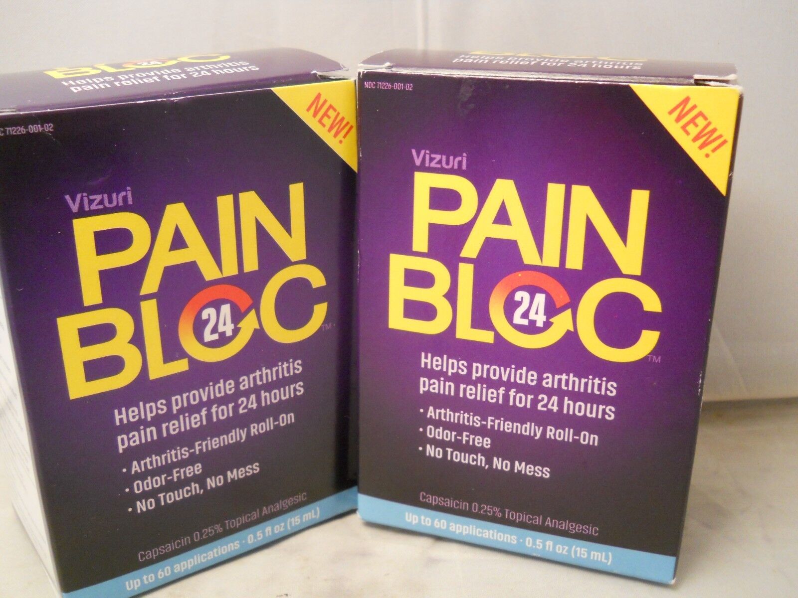  Vizuri Pain Bloc Arthritis Pain Relief for 24 Hours  (2PK BUNDLE) fresh & new