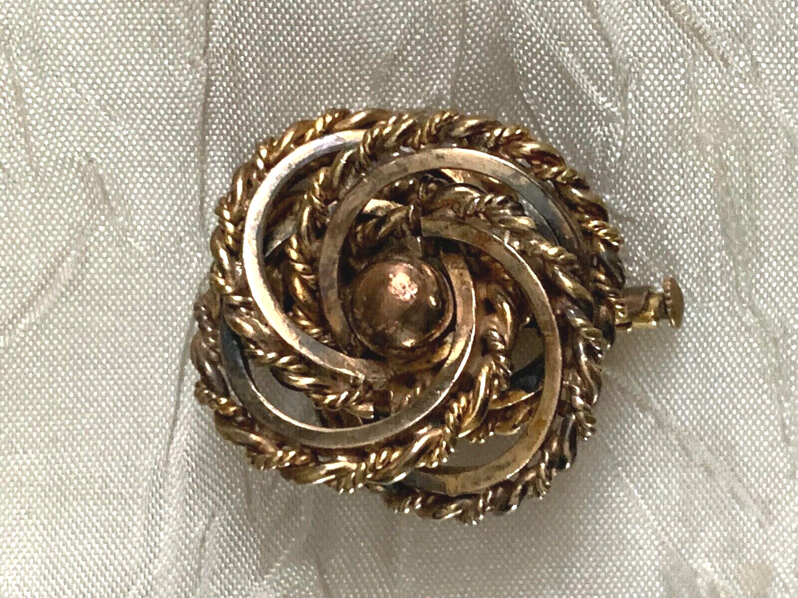 Beautiful French Vintage Georges Legros Gold plated Spiral Brooch - Signed