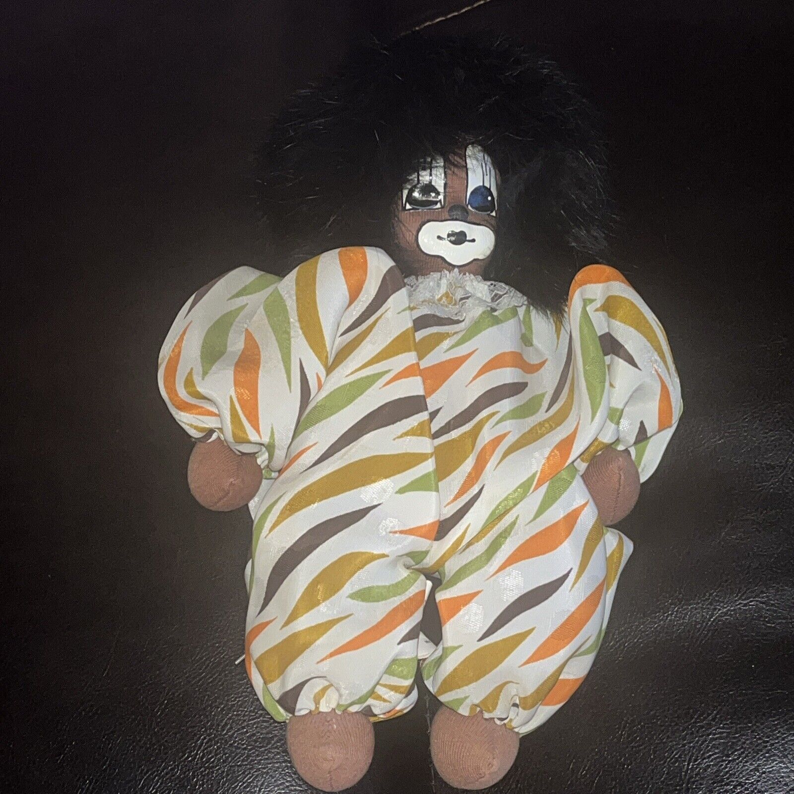 Vintage 1980s Q-Tee Clown Sand Doll Hand Painted and Handmade
