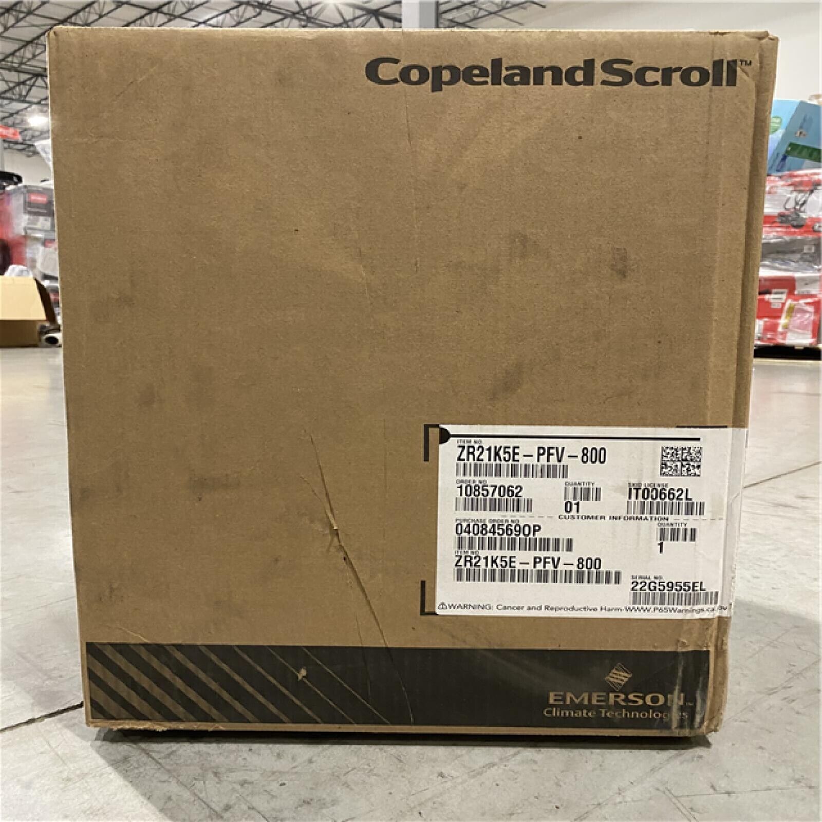 Copeland Scroll Compressor (ZR21K5E-PFV-800) - NEW - SEALED