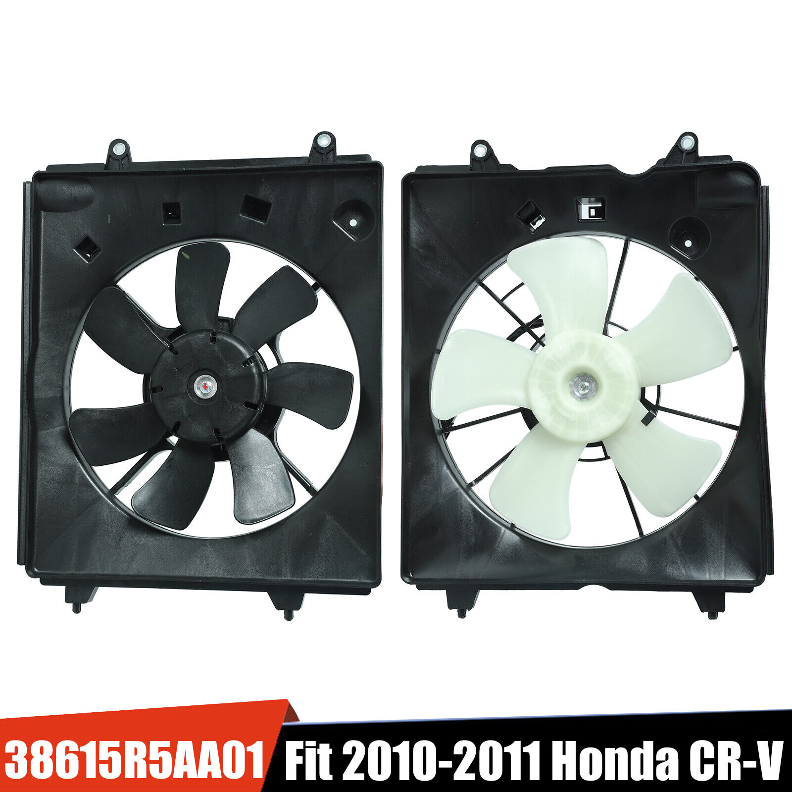 AC Condenser Radiator Cooling Fan Pair For 2010-2011 Honda CR-V CRV Left+Right