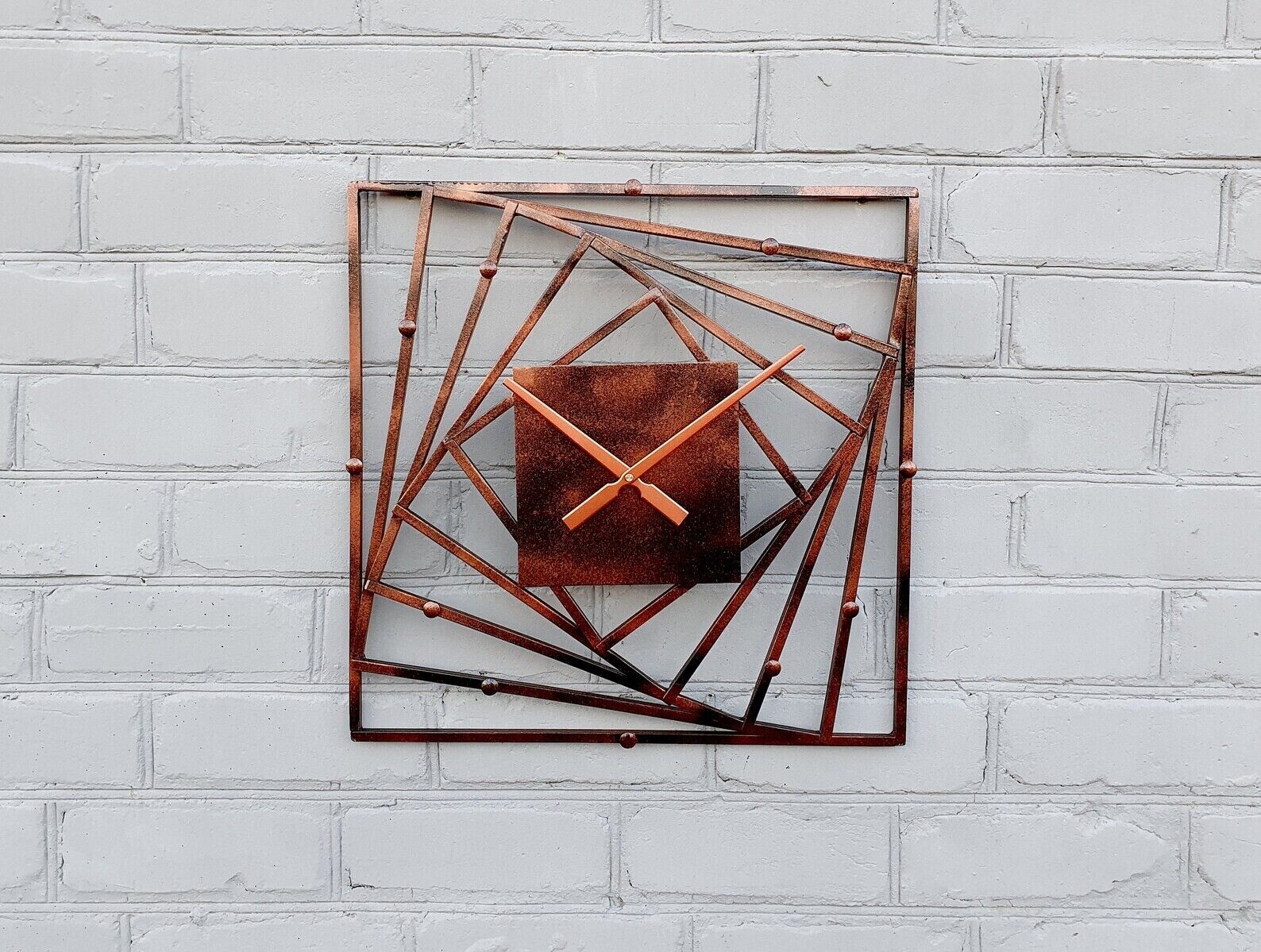 Exclusive Wall Clock Modern Art Handcrafted Copper 3D Hanging Metal Clock