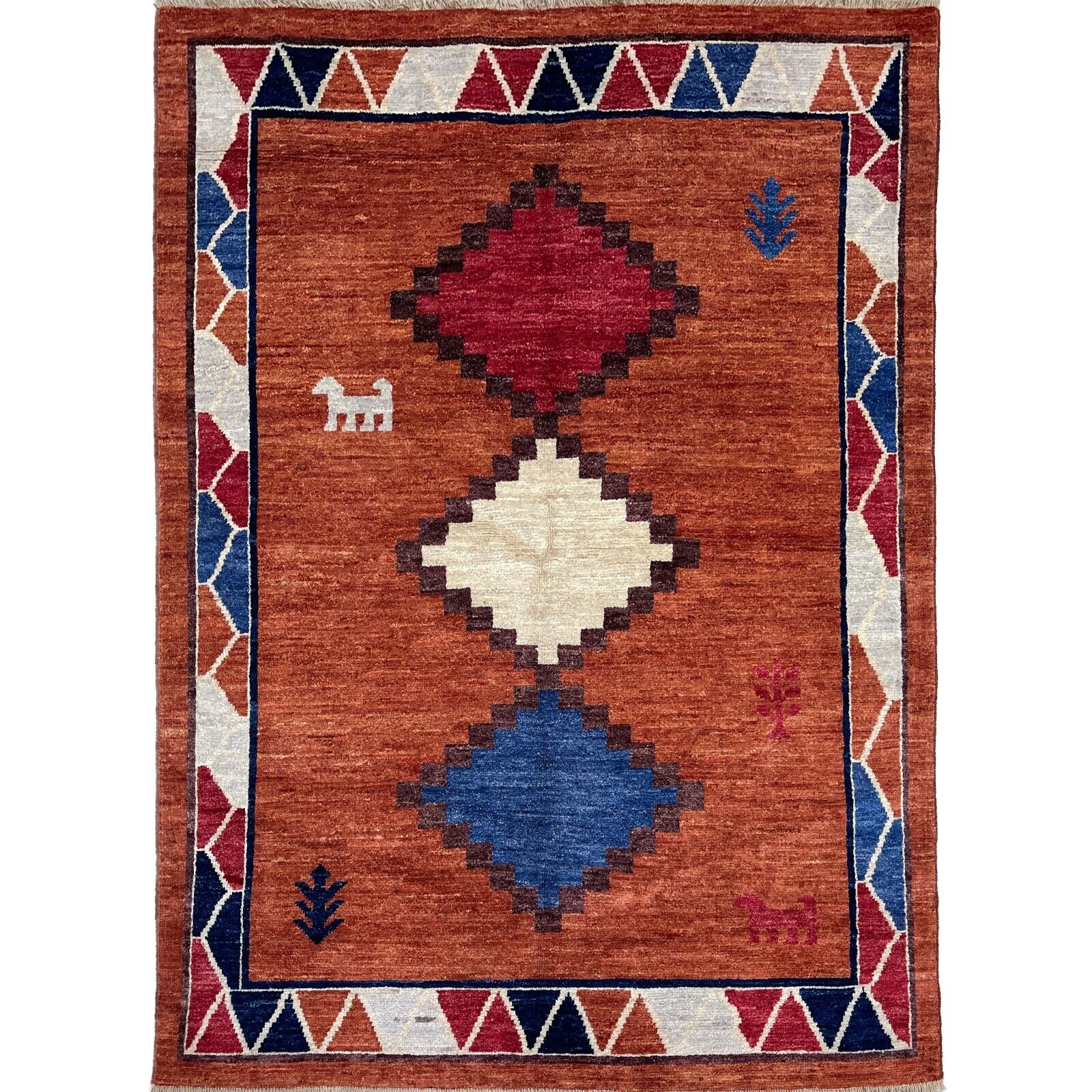 Handmade (5\' x 7\') Orange Moroccan Wool Area Rug