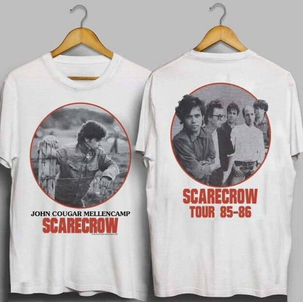 Vintage 80s John Cougar Mellencamp ScarecrowTour Double Sided T-Shirt new new