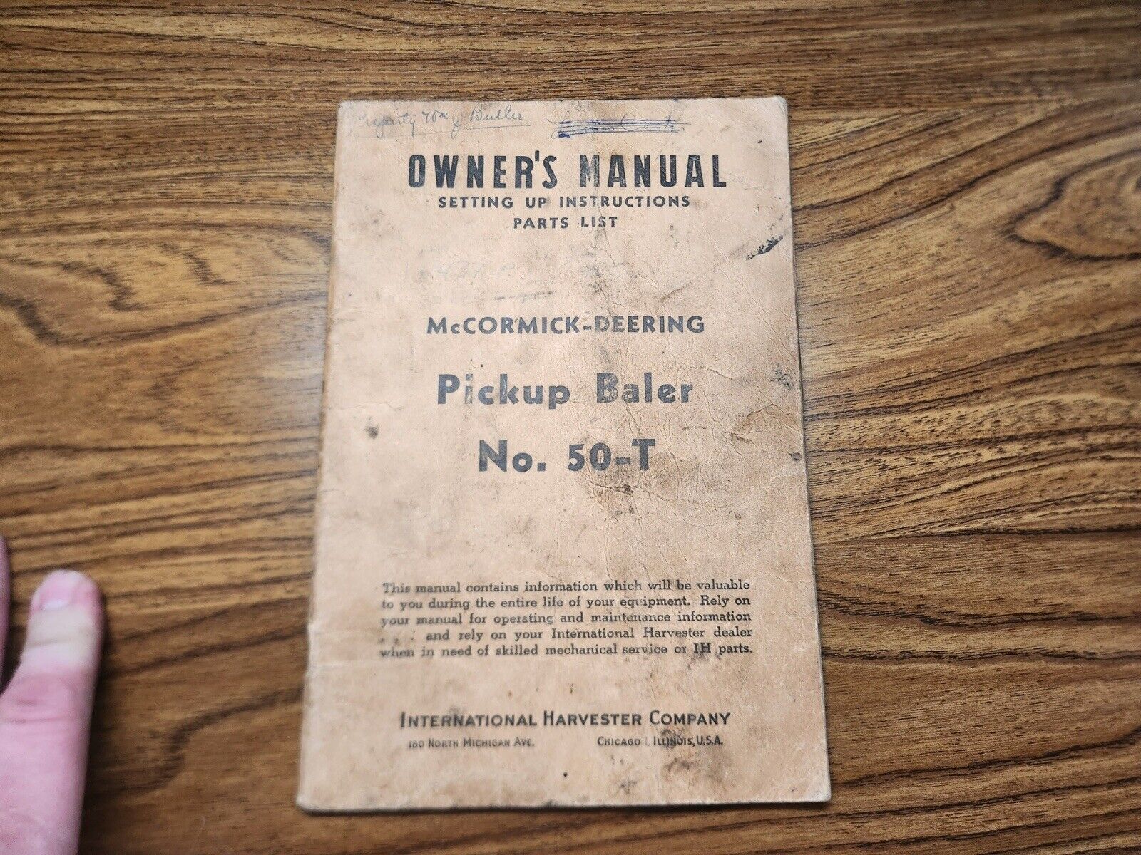 Vintage McCormick-Deering Pickup Baker No 50-T  Owners Manual
