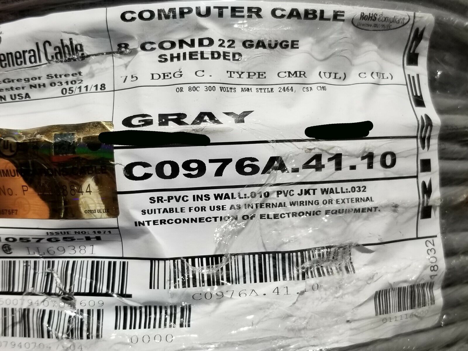 Carol C0976A 22/8C Multi Shielded Computer/Instrumentation Cable Gray /50ft