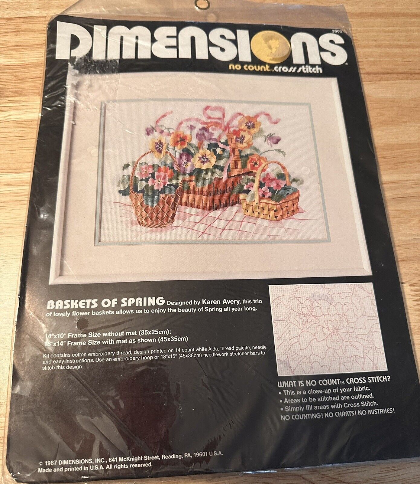 NEW SEALED Bucilla Counted Cross Stitch Kit #3902 Baskets of Spring 14x10