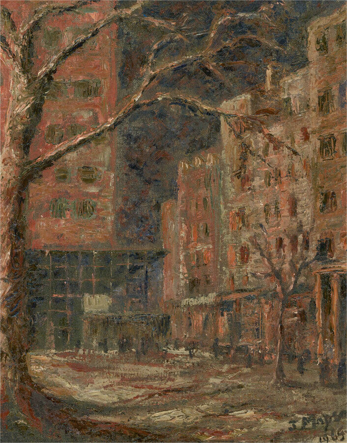 Josephine Mapson  - 1965 Oil, Leicester Square at Night