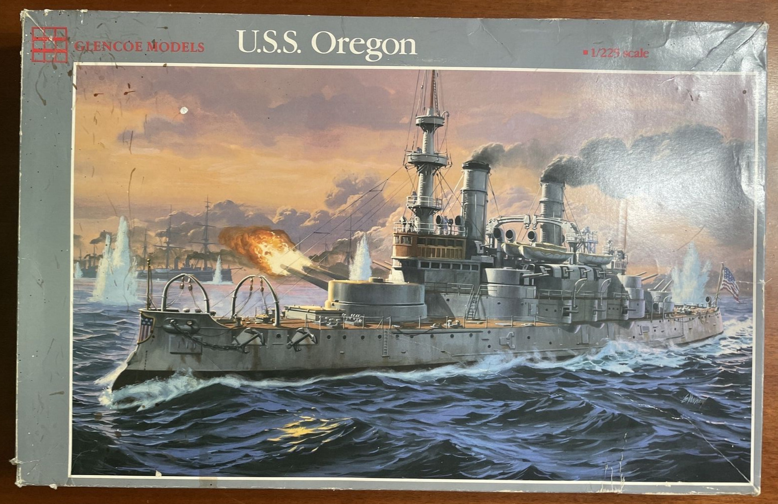 USS Oregon - Glencoe Models 1/225 scale Unassembled Ship Kit#08301 - Poor Box