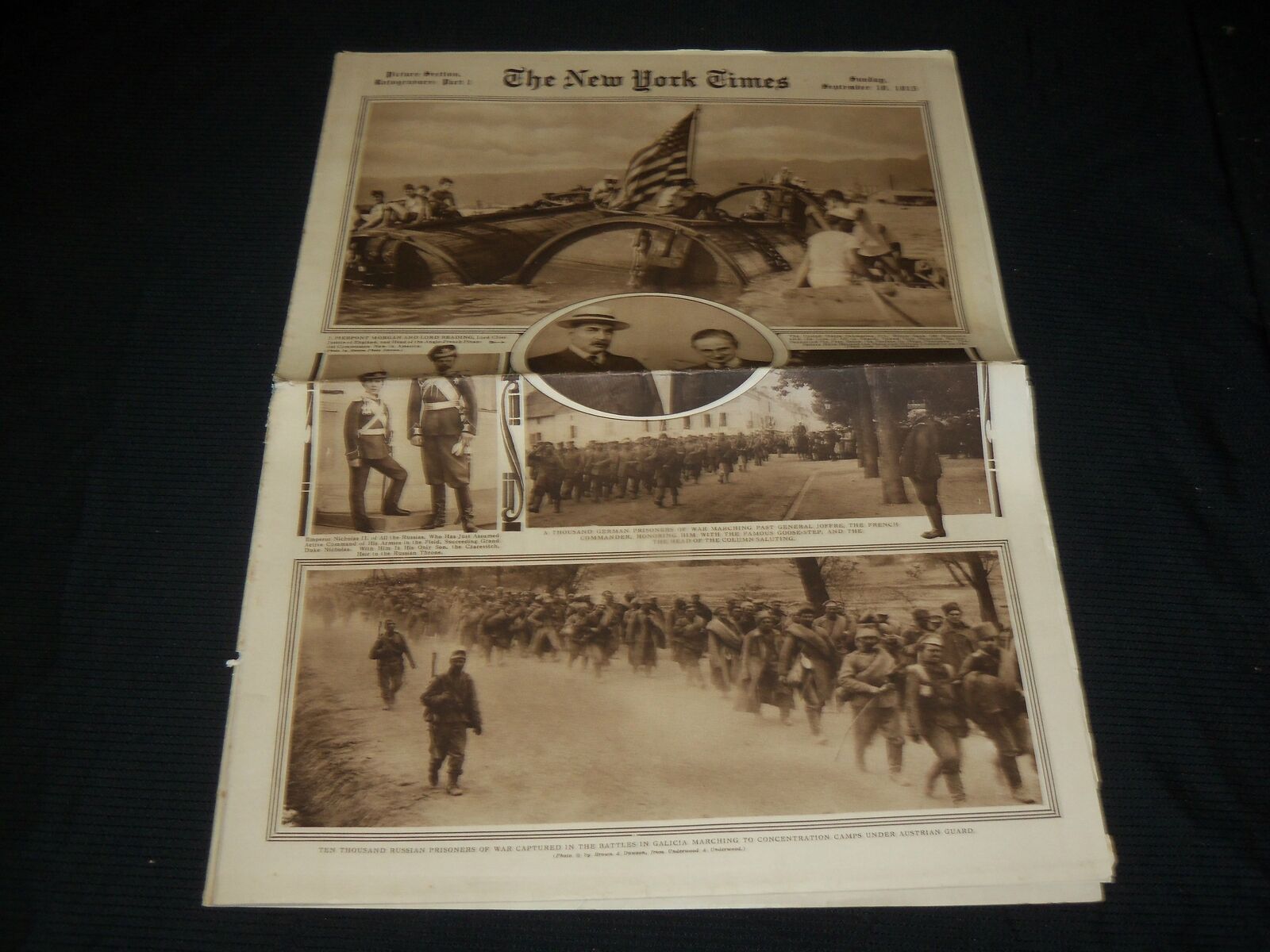 1915 SEPTEMBER 19 NEW YORK TIMES PICTURE SECTION - J. P. MORGAN - NP 5483
