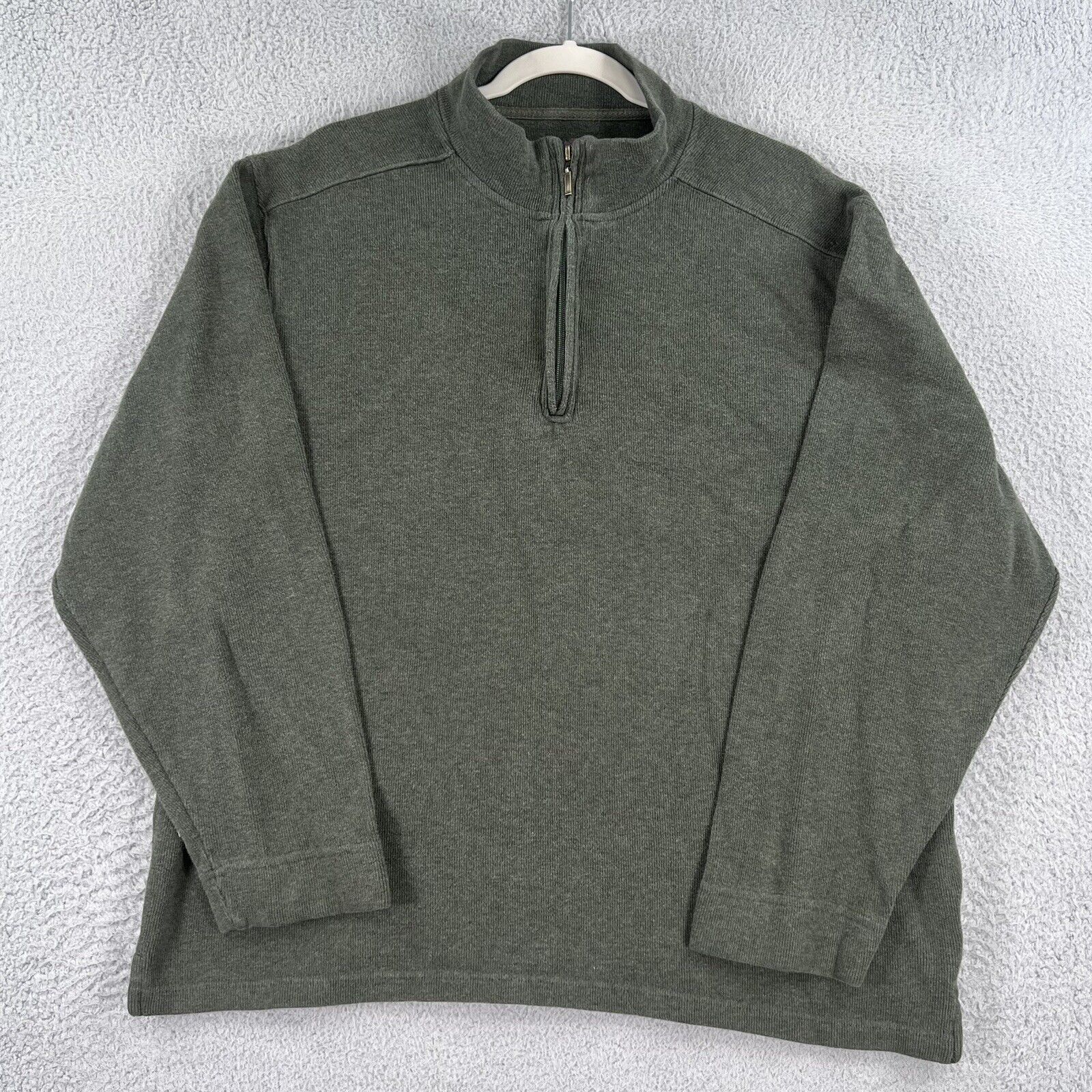 Covington 1/4 Zip Pullover Mens XL Green Sweater 100% Cotton