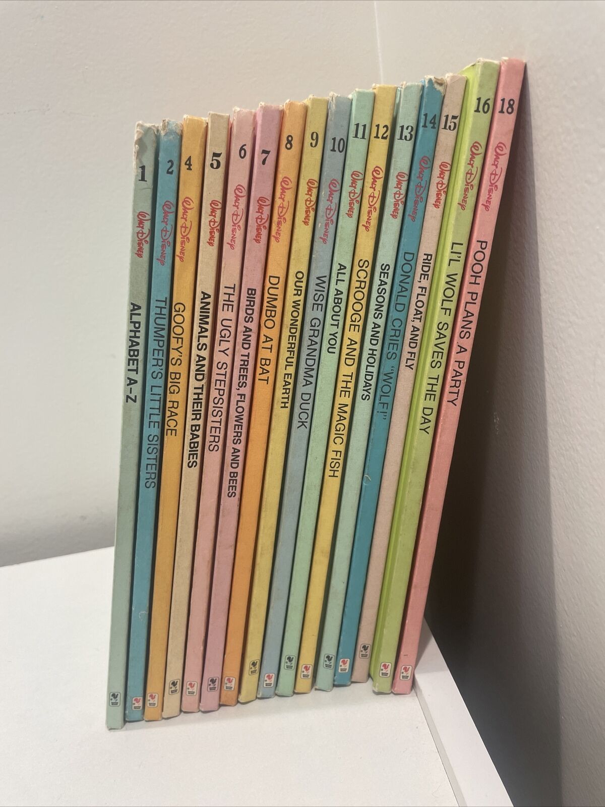 Vintage Walt Disney Fun To Read Library Set 1-2,4-16,17 Beginning Reader Books