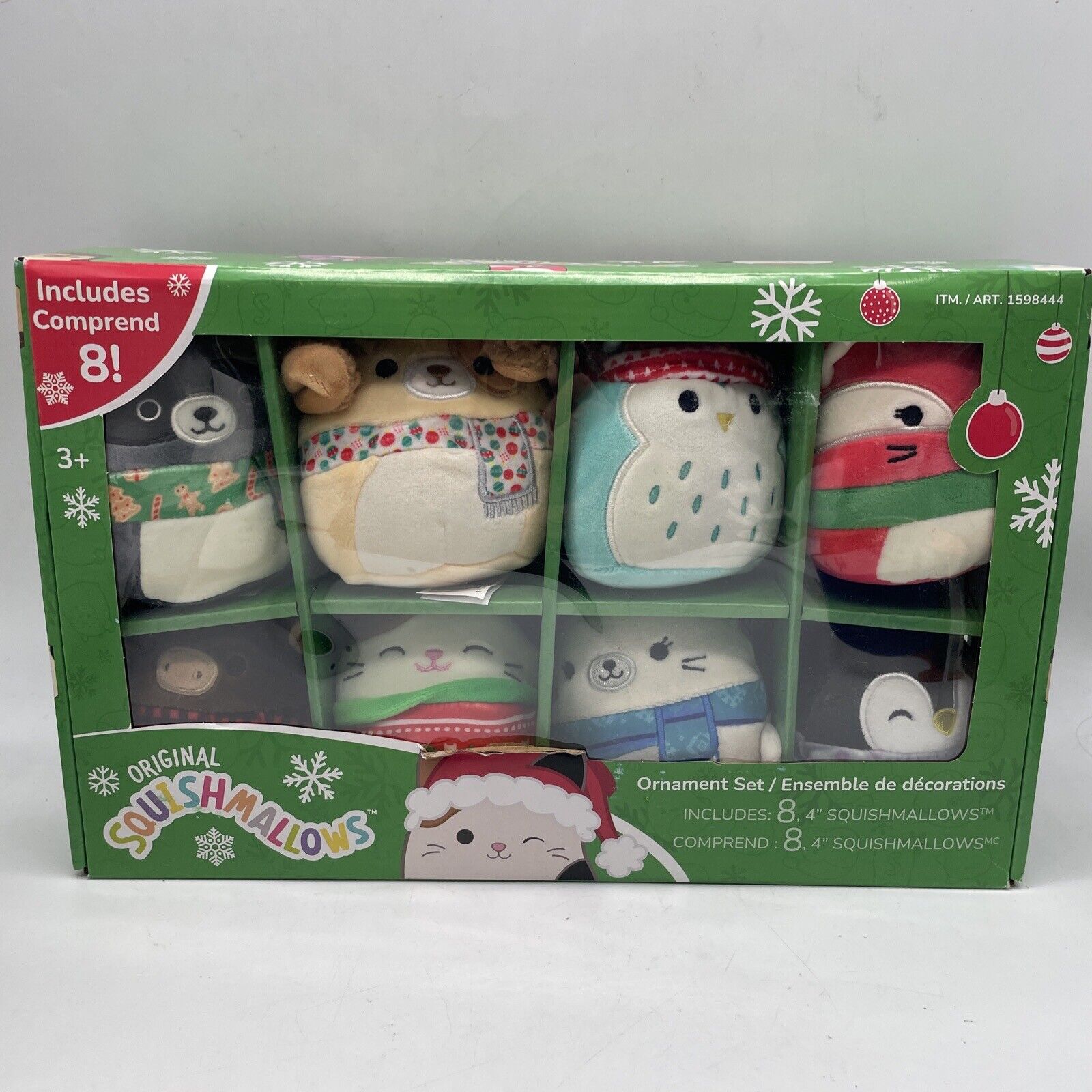 Squishmallow Winter Holiday 8 Pack 4 Inch Plush Ornament Set Collection 2023 NEW
