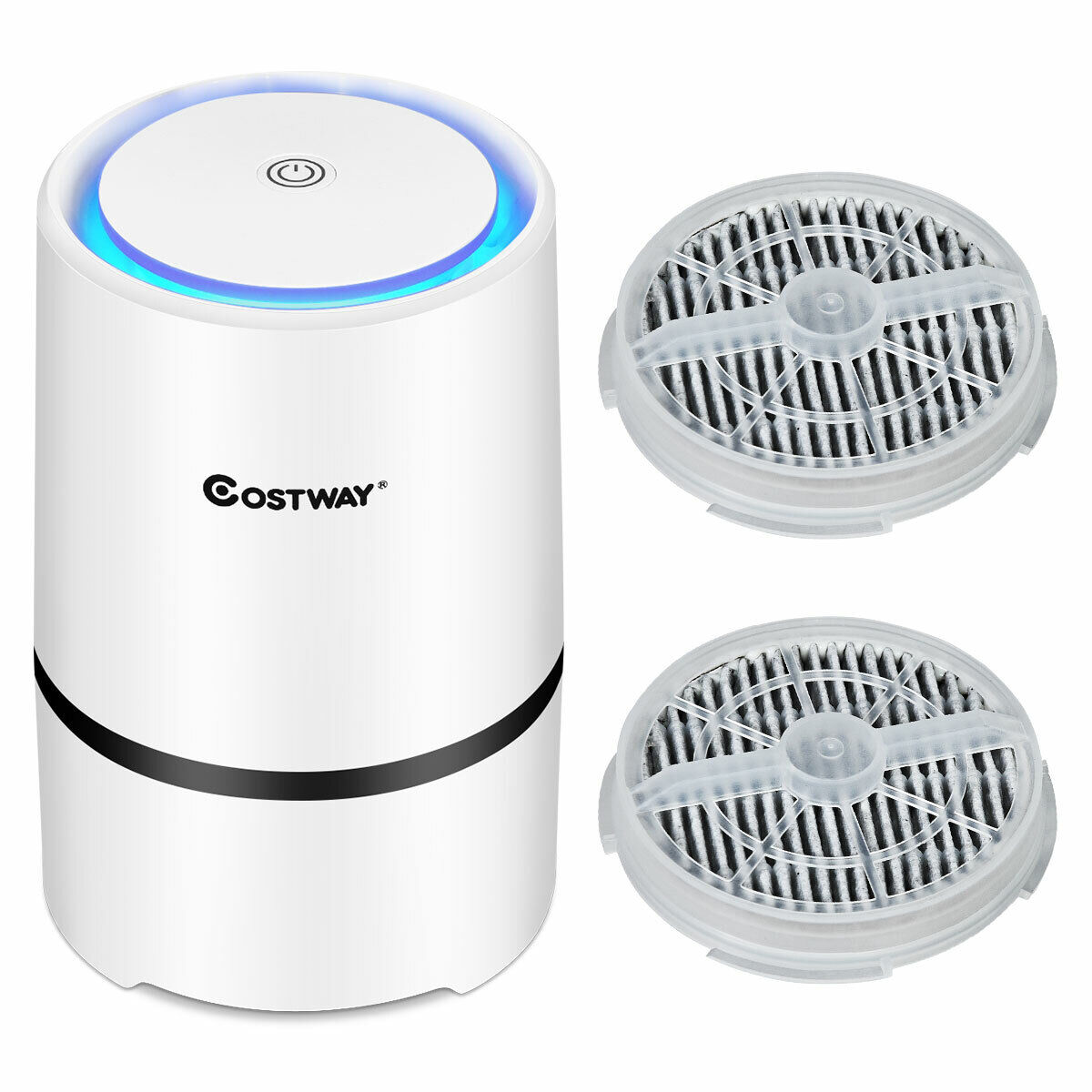 3-in-1 Home Utility Ionic HEPA Air Purifier W/2pcs Composite HEPA Filter USB