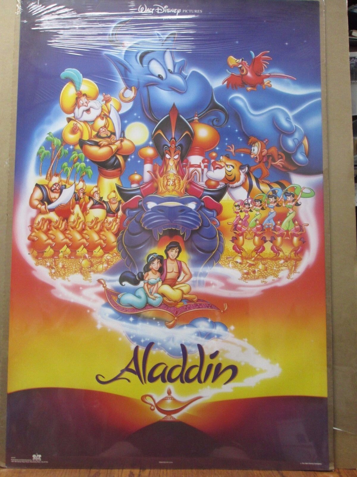 vintage Walt Disney Pictures Aladdin Poster cartoon disney movie 12336