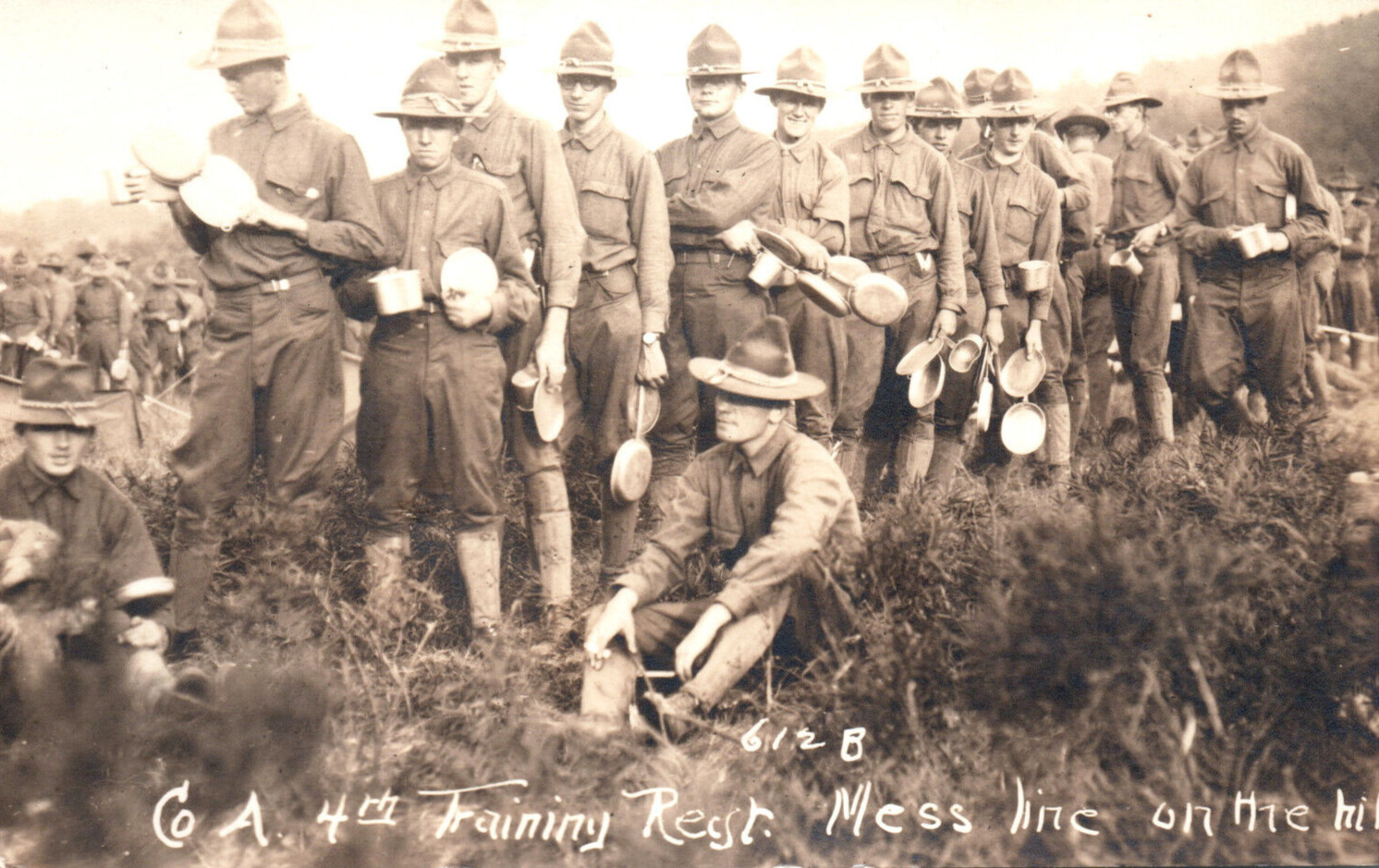 Plattsburgh New York WWI Era 4th Infantry Soldiers Army Military Rpcc Postcard