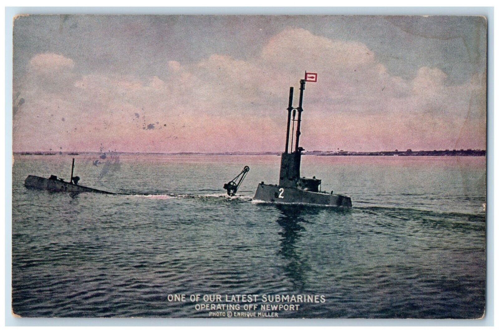 Enrique Muller Postcard Latest Submarines John Lindahl Allen NE Advertising