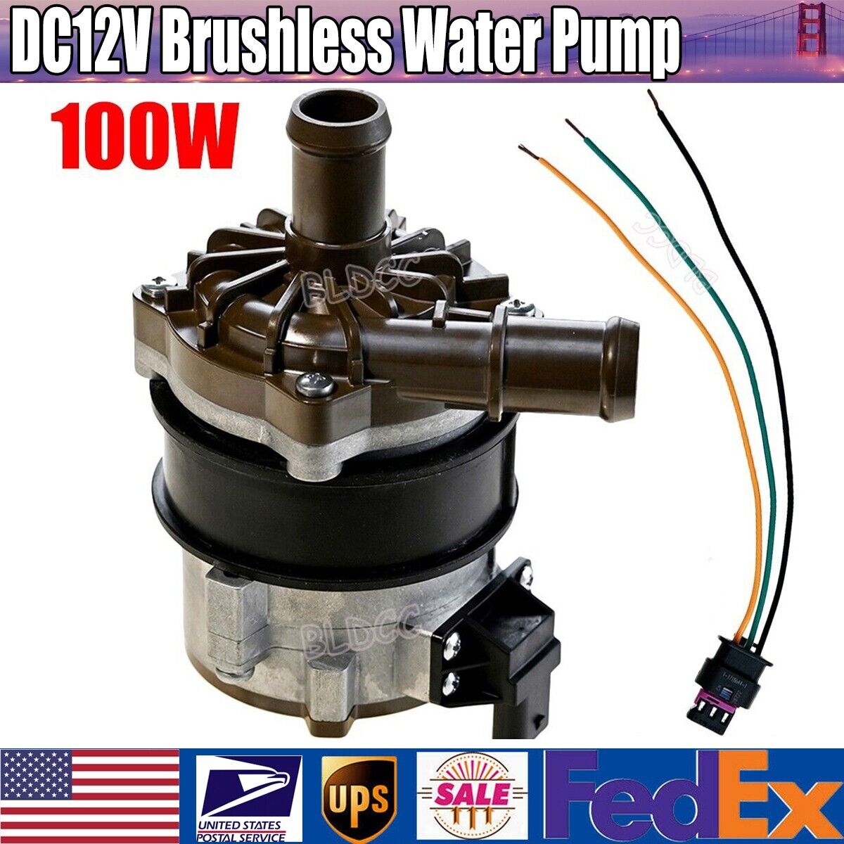 DC 12V 100W Brushless Engine Auxiliary Water Pump Electric Auto Circulation Pump