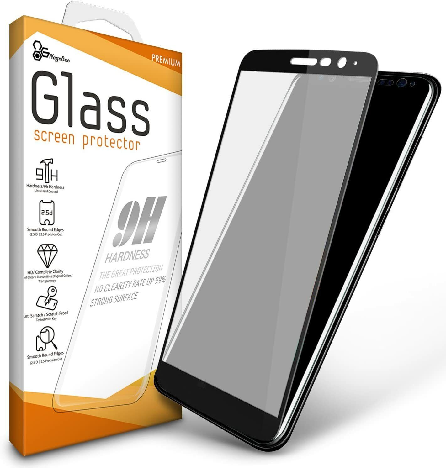 For AT&T Motivate Max Screen Protector Full Coverage Edge to Edge Tempered Glass