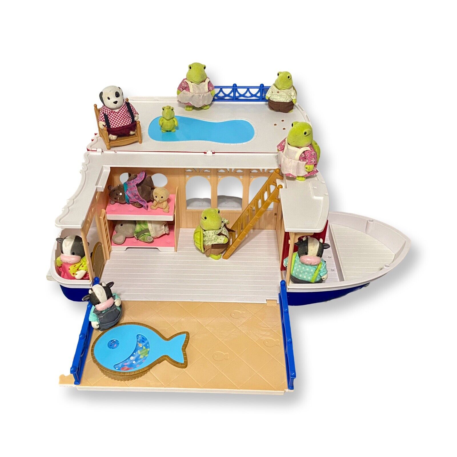 Epoch Calico Critters Sylvanian Families Seaside Cruiser House Boat + 12 Figures