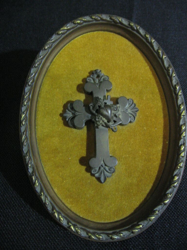 Very Scarce Mid-19th Century Gutta Percha Cross / Mourning Jewelry Very Detailed