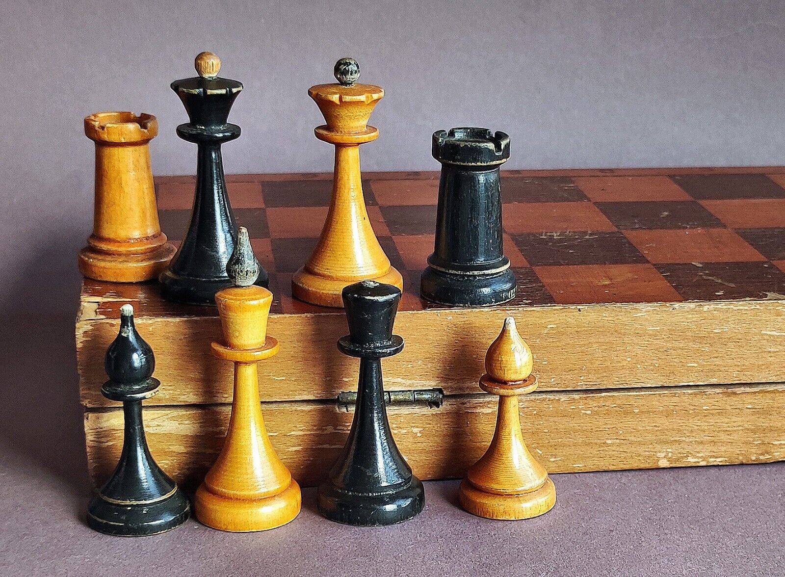 Vintage Wooden Chess Set Tournament Retro Folding Board 30х30 Rare ussr soviet