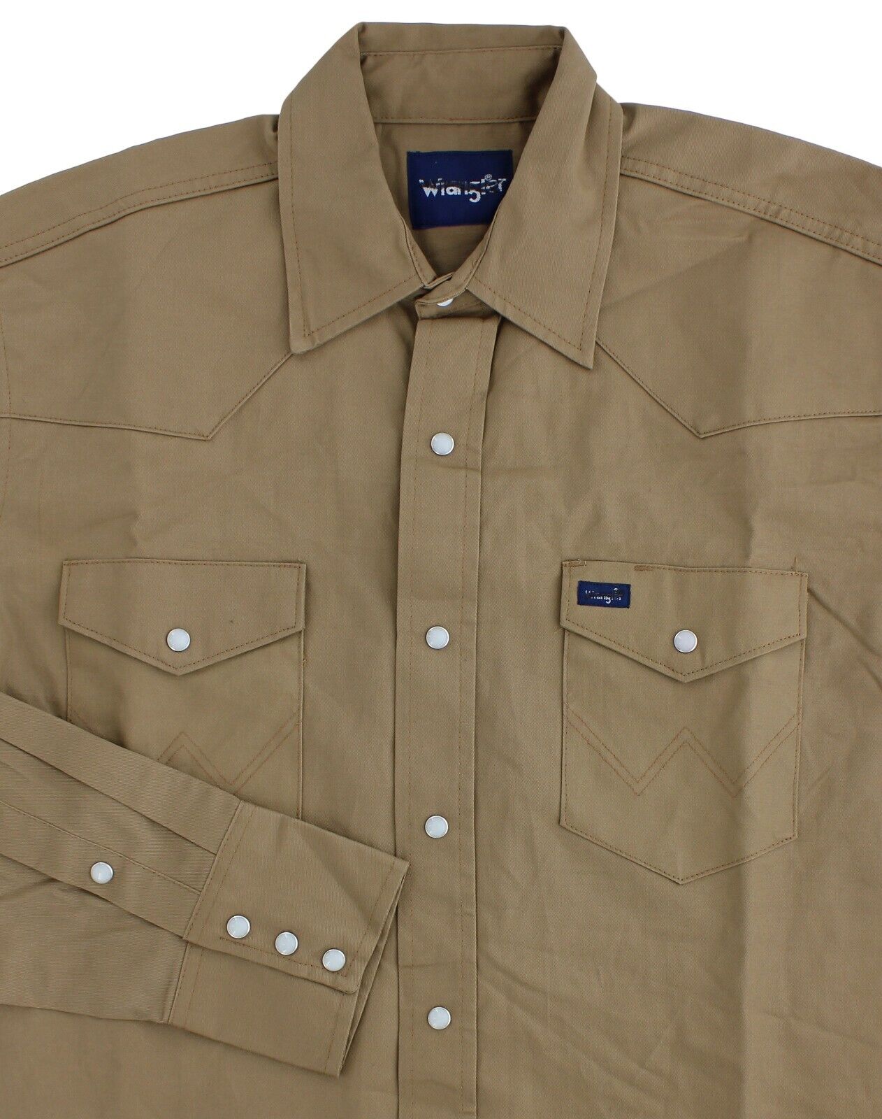 Wrangler Men's Western Shirt 2-Sawtooth Pockets, Snap Front, Long Sleeve, Serged