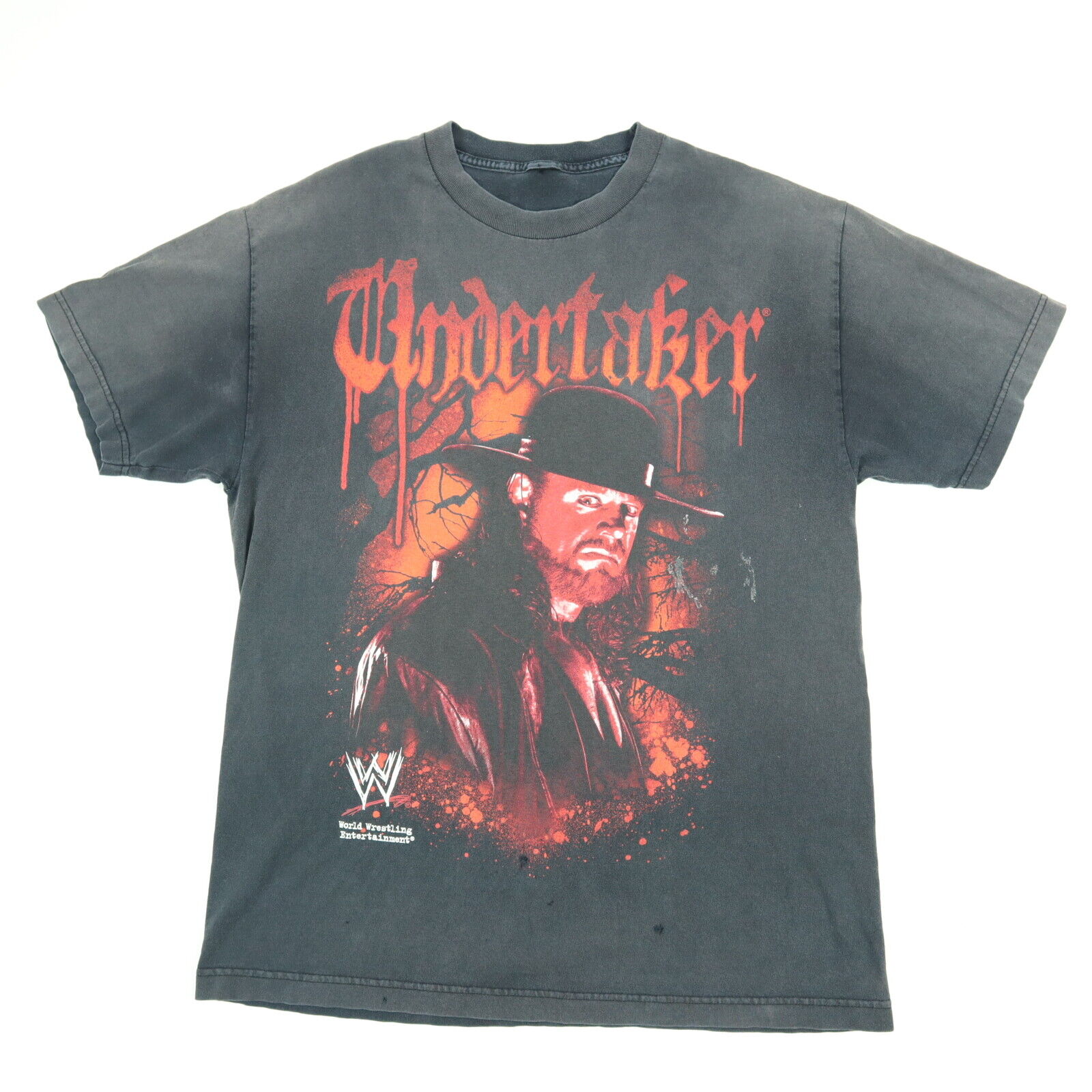 Vintage Undertaker Deadman Inc Wrestling T-Shirt Sun Faded Black WWE L RARE