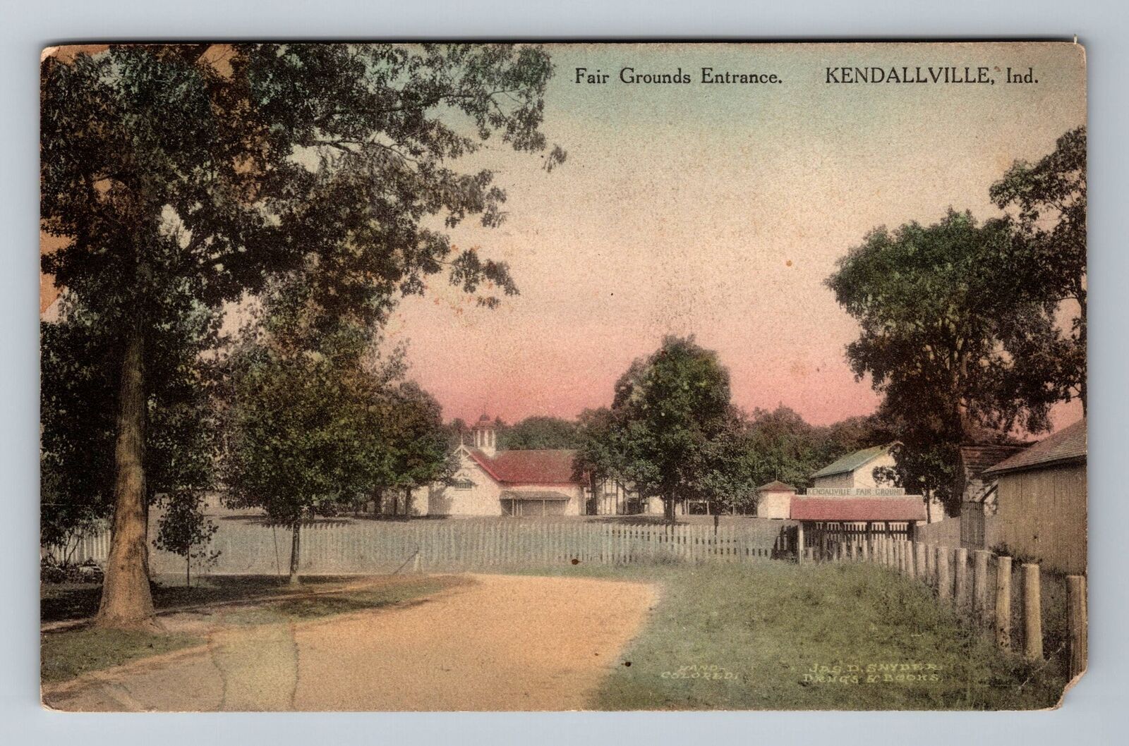 Kendallville IN-Indiana, Fair Grounds Entrance, c1916 Vintage Postcard