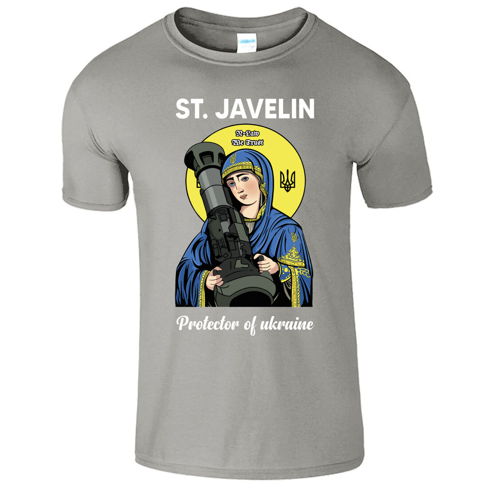 St. Javelin Protector Of Ukraine Stand With Ukrainian American Support T Shirt