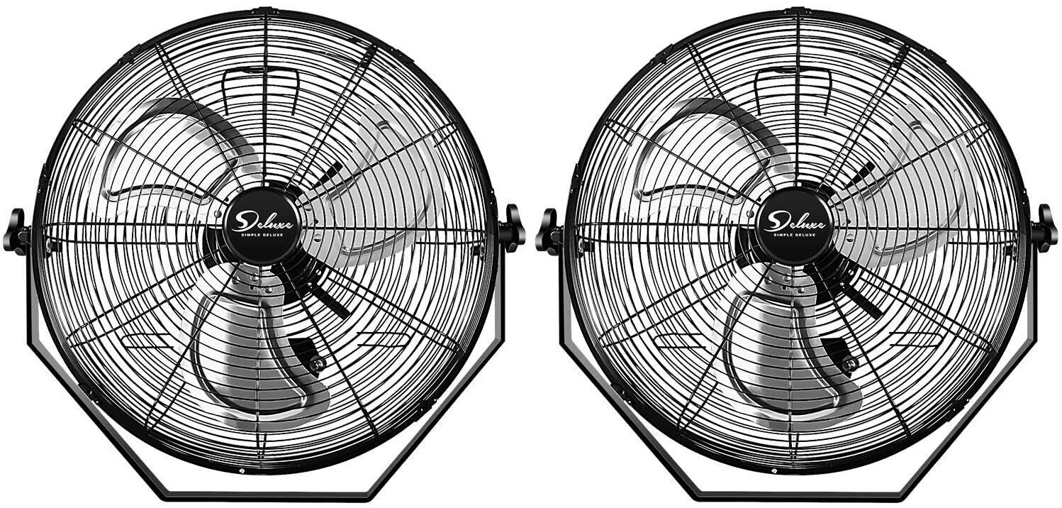 2PACK Simple Deluxe 18'' Industrial Wall Mount Fan 3Speed Ventilation Metal Fan