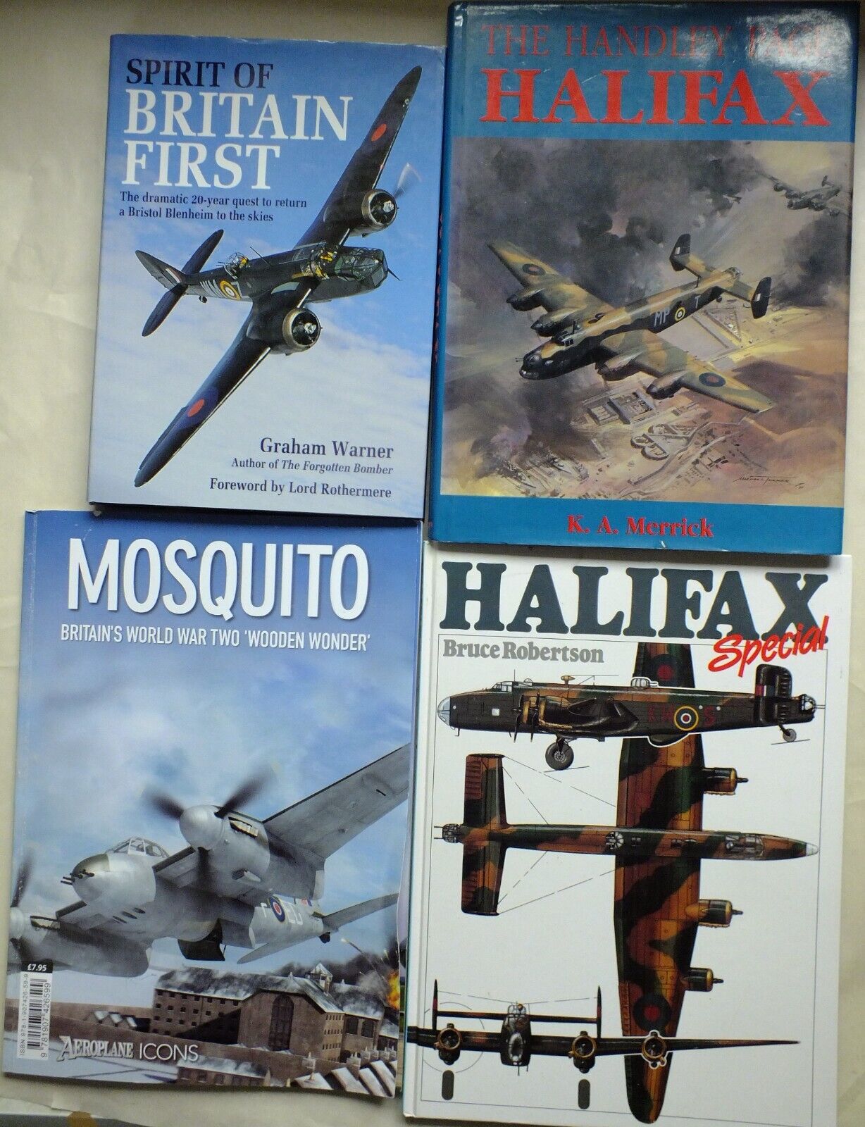4 Books; RAF Bombers WW2; Halifax, Mosquito, Blenheim