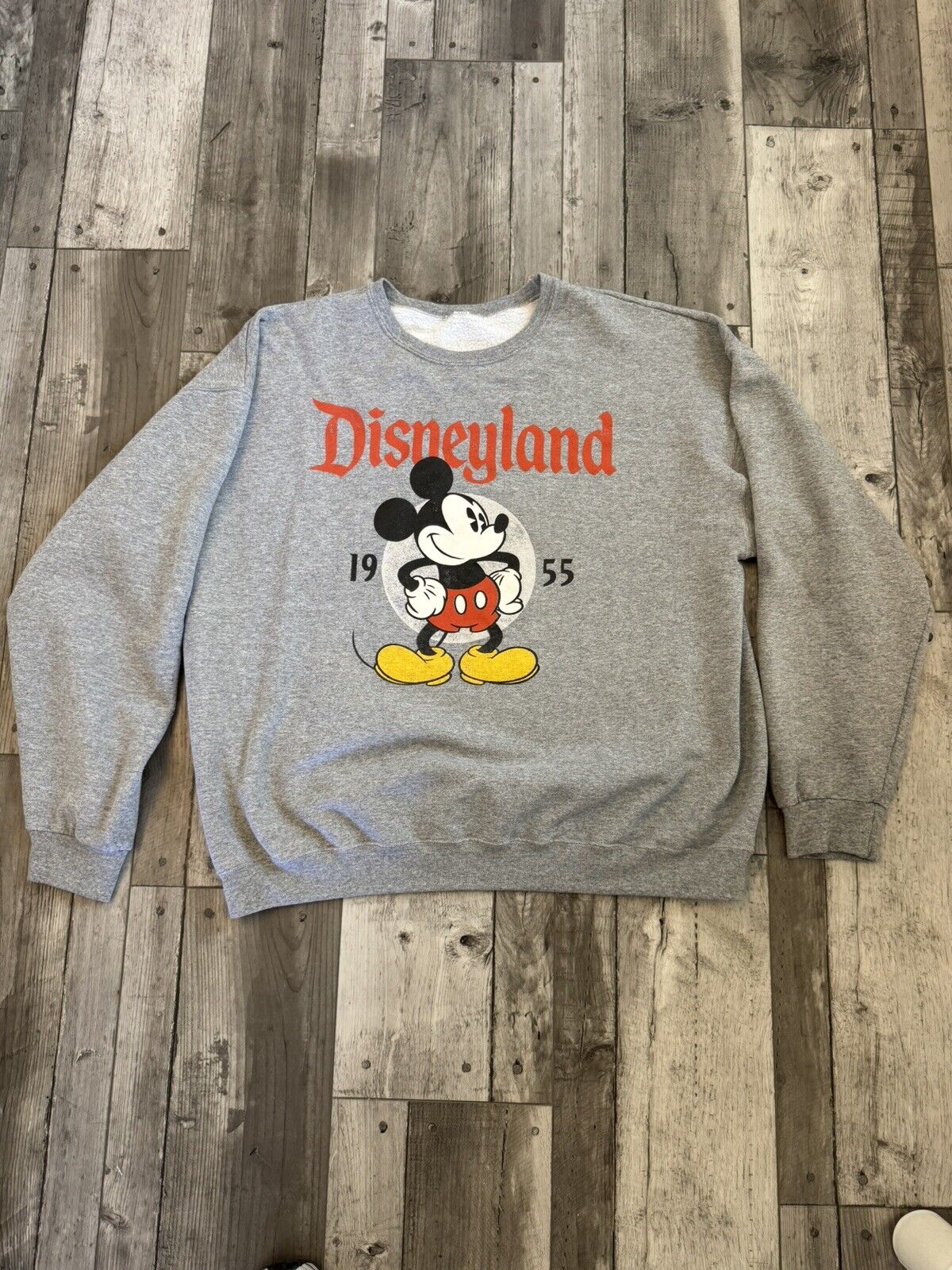 Vintage Mickey Mouse Disneyland Vtg Sweatshirt Crew Gray Pullover 90’s XL
