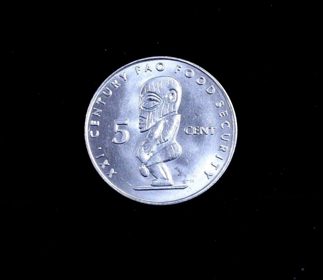 2000 Cook Islands 5 Cents Coin KM 369 Unc FAO Tangaroa Fertility and Sea God