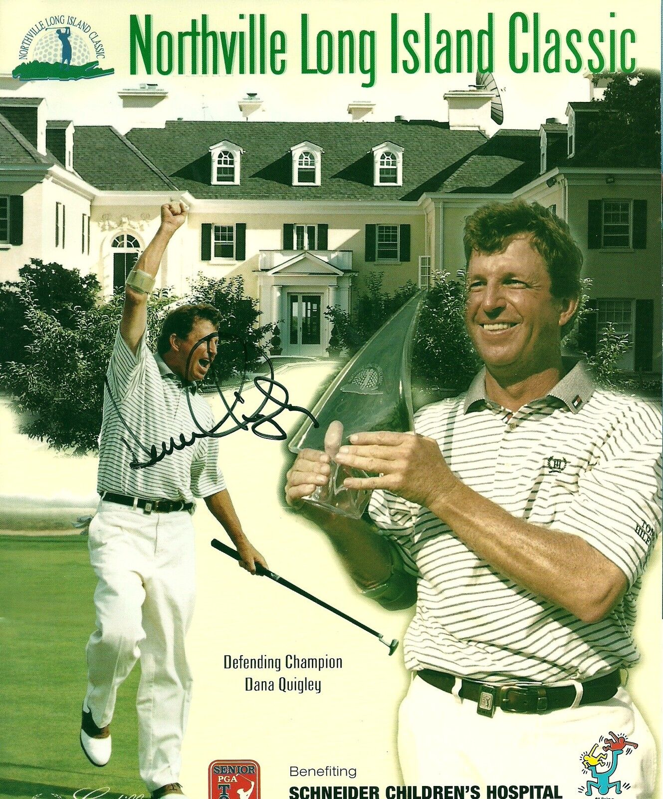 Dana Quigley Signed 1998 Northville LI Classic Program - PGA Tour - COA - Golf