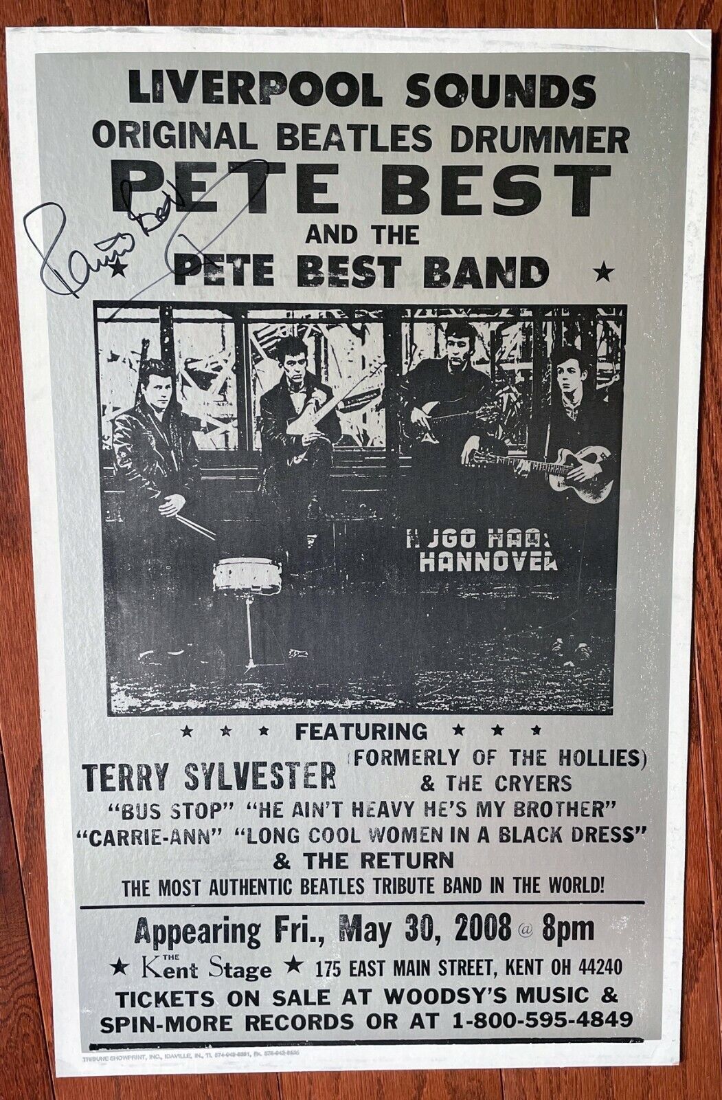 The Beatles Hollies Pete Best Signed Rare 2008 Kent Boxing Style Concert Poster