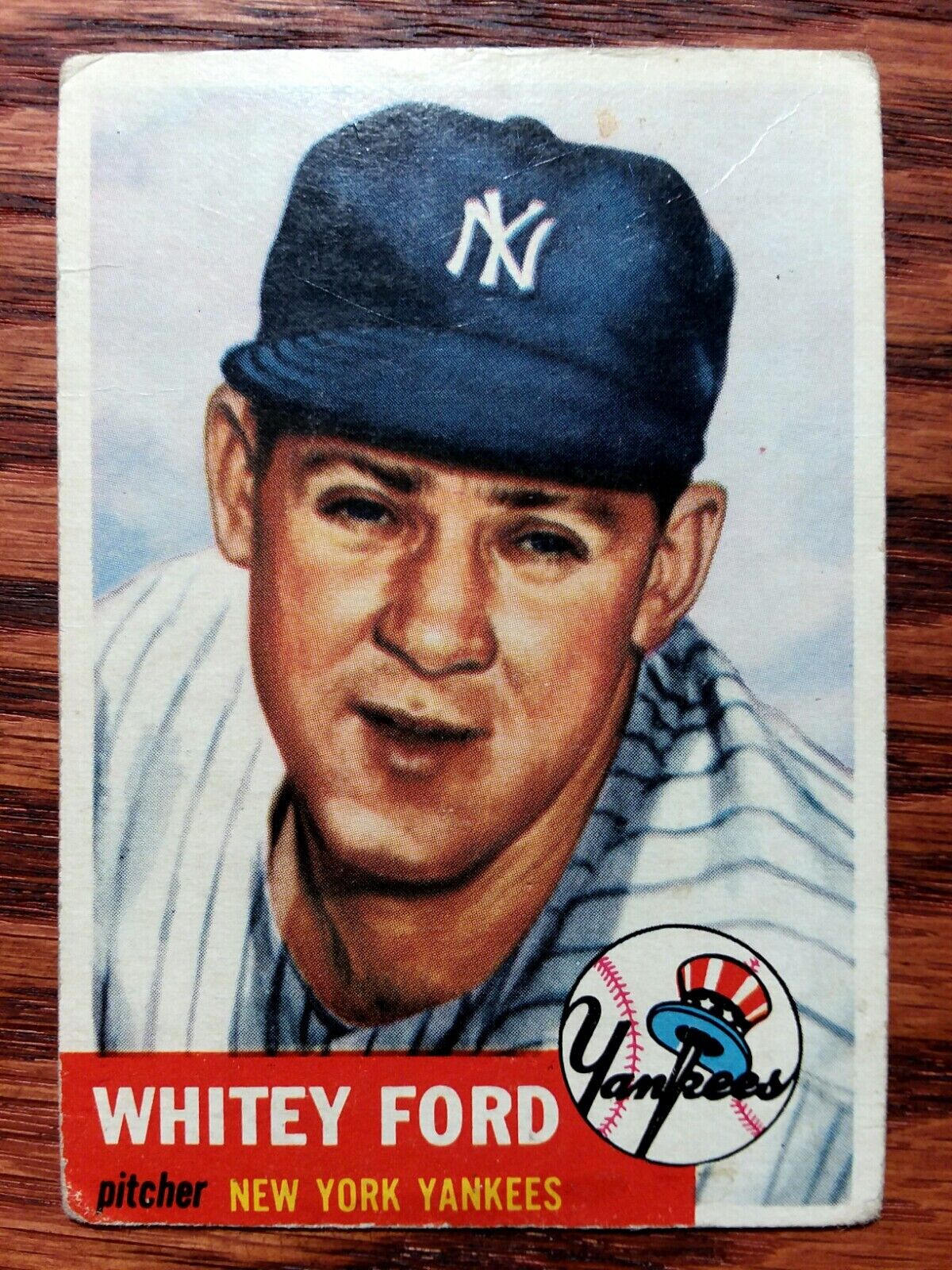 NY Yankees ⚾️ Whitey Ford 1953 Topps Baseball Card #207 ⚾️ Original