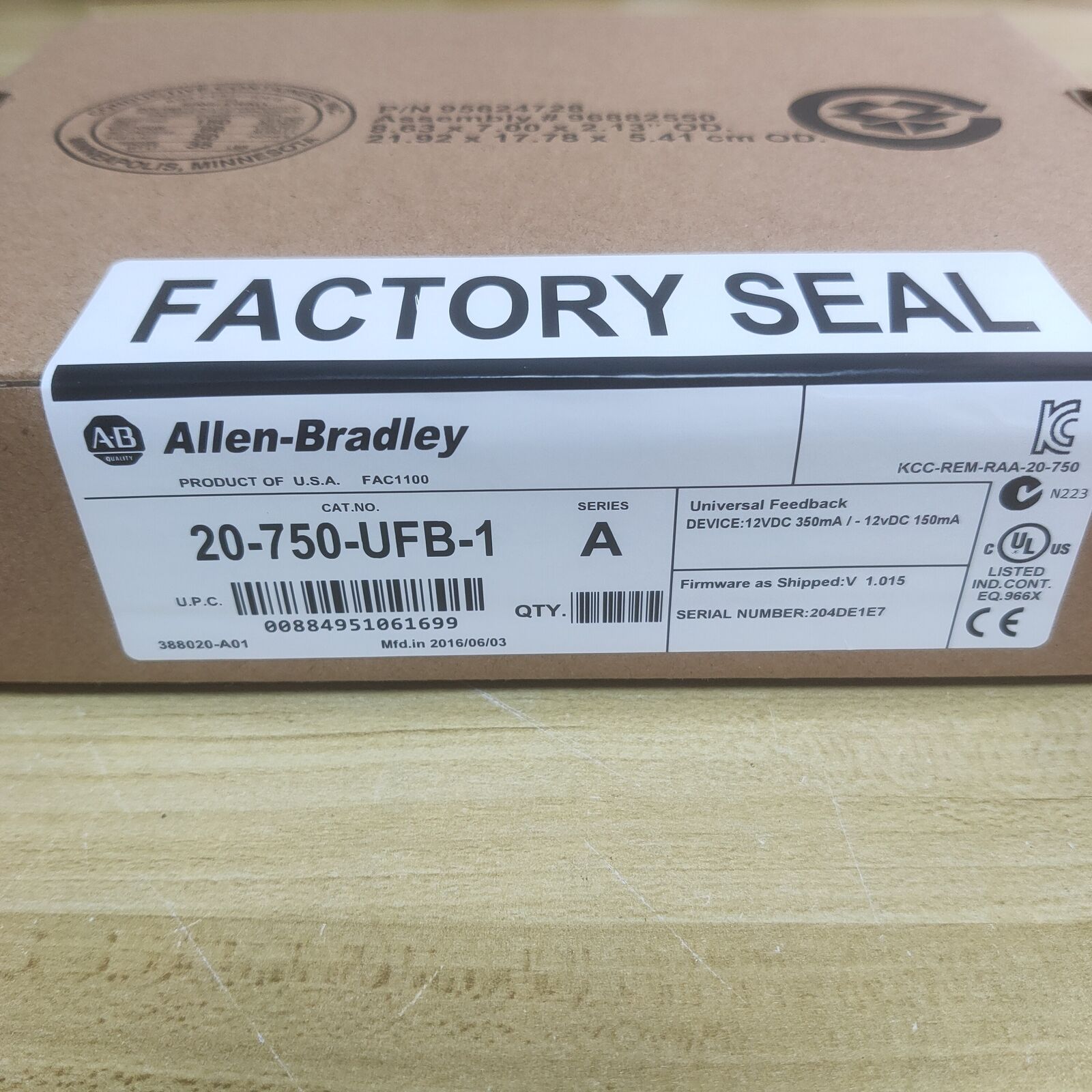 New Sealed Allen-Bradley 20-750-UFB-1 Universal Feedback Encoder Option Module
