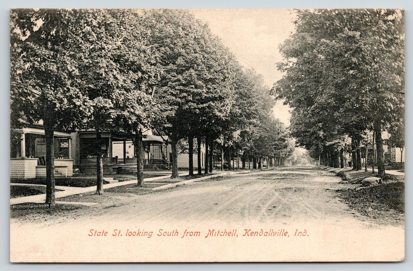 Kendallville Indiana~State St Looking South From Mitchell~Nice Homes~c1907