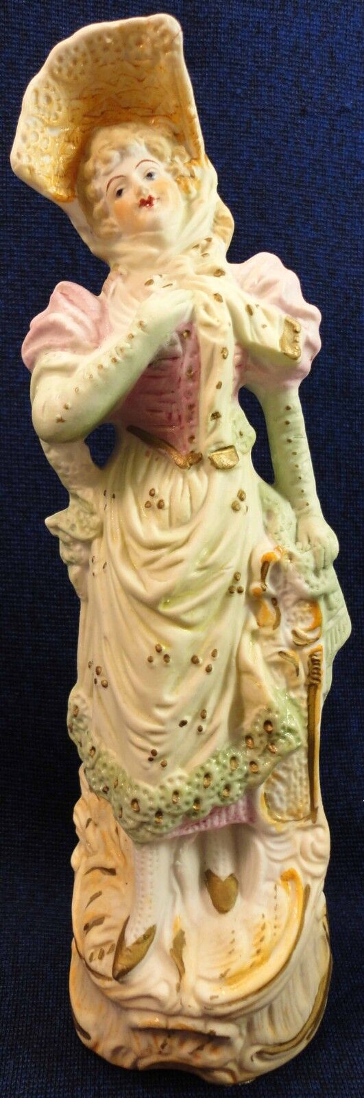 Vintage Figurine Bisque Colonial French Woman 8 1/2\