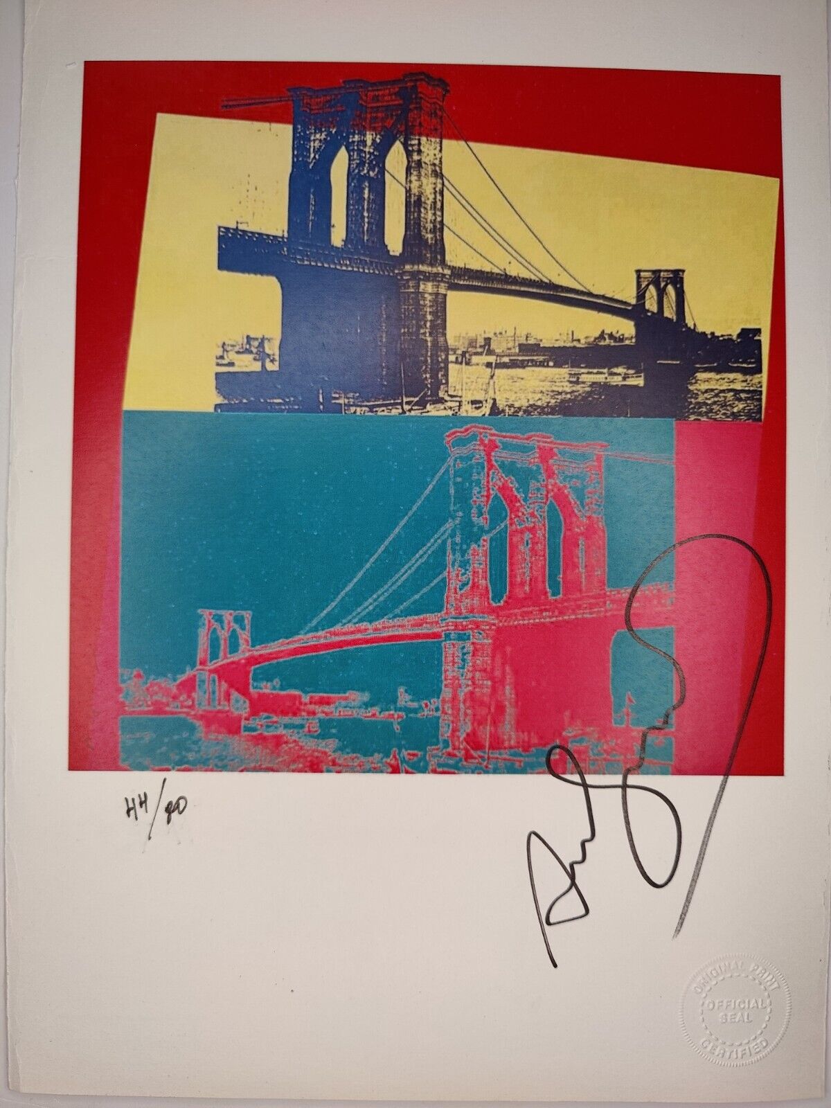 Andy Warhol COA Vintage Signed Art Print on Paper Limited Edition Signed