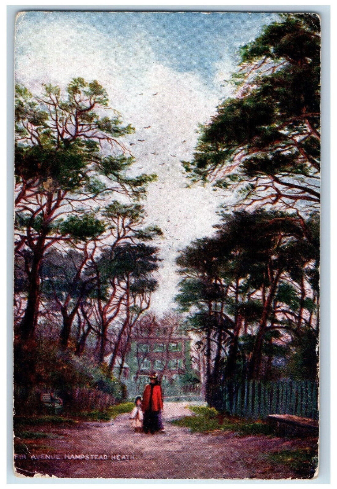 1907 Fir Avenue Hampstead Heath London England Oilette Tuck Art Postcard