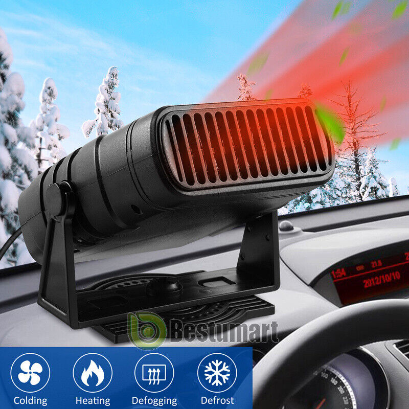 12/24V Car Heater Defroster Demister Heating Fan Plug in Cigarette Lighter Truck