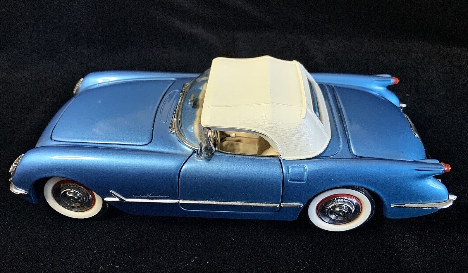 Franklin Mint (1955) Corvette Pennant Blue Convertible 1:24 *SHARP Loose Diecast